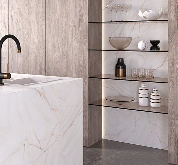 8084/Pt Quartzite Bianco пристенная панель elga